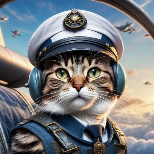 cat sparrow,aegean cat,pilot,fighter pilot,flight engineer,cat-ketch,captain p 2-5,delta sailor,captain,admiral,cat image,cat vector,sailor,kitty hawk,peaked cap,tomcat,aviator,tom cat,cat warrior,cat european,Conceptual Art,Fantasy,Fantasy 30