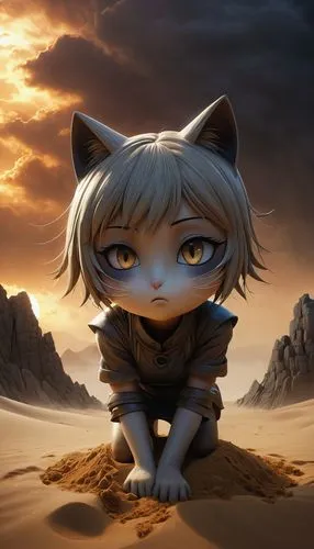 sand fox,desert fox,desert background,domestic short-haired cat,felidae,rem in arabian nights,meteora,capture desert,cat with blue eyes,merzouga,admer dune,girl on the dune,sphinx,dusk background,aegean cat,feral,dune,sphinx pinastri,dune sea,cub,Illustration,Abstract Fantasy,Abstract Fantasy 06