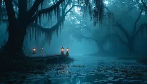 bayou,atchafalaya,swamp,kovco,swamps,alachua,alligator alley,haunted forest,fantasy picture,dagobah,wakulla,foggy forest,halloween background,digital painting,backwater,alapaha,swampy landscape,world digital painting,llorona,ghost forest,Photography,General,Realistic