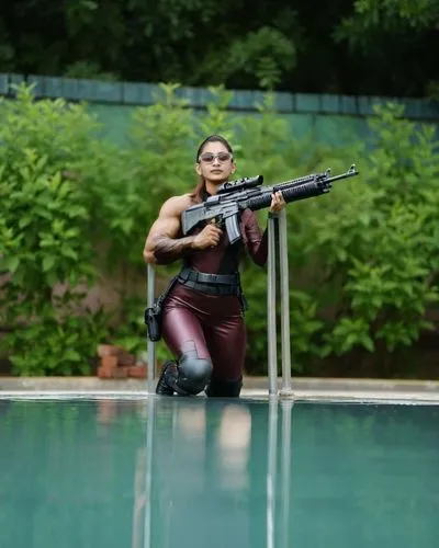 chetna sabharwal,pool cleaning,girl with a gun,girl with gun,woman holding gun,kamini kusum,female swimmer,india gun,cosplay image,water gun,dug-out pool,shooting sports,action hero,amitava saha,shooting sport,deepika padukone,pool,pool water,cosplayer,hard woman