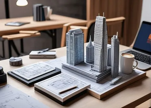 desk accessories,3d rendering,modern office,office desk,apple desk,working space,3d model,blur office background,desk,microdistrict,deskjet,skyscrapers,3d render,elphi,work desk,urban towers,3d modeling,3d mockup,workspaces,city buildings,Illustration,Paper based,Paper Based 14