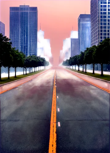 city highway,racing road,boulevard,asphalt road,empty road,road,cloudstreet,highway,asphalt,open road,city scape,roads,highways,wanganella,road to nowhere,cartoon video game background,vanishing point,dusk background,roadway,street canyon,Illustration,American Style,American Style 03