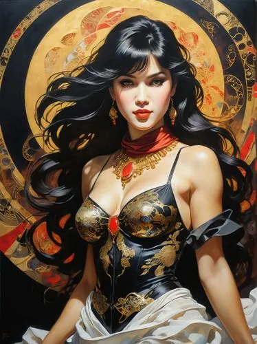 chinese art,oriental painting,oriental princess,geisha girl,oriental girl,japanese art,fantasy art,geisha,fantasy woman,oriental,yi sun sin,xing yi quan,orientalism,asian woman,golden dragon,zodiac sign libra,wonderwoman,sorceress,dongfang meiren,warrior woman,Illustration,Retro,Retro 12