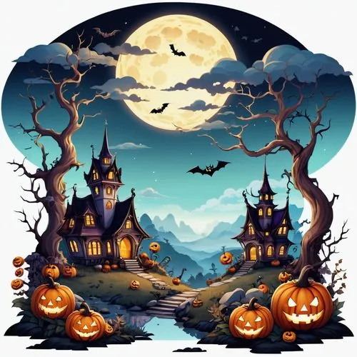 halloween background,halloween frame,halloween border,halloween illustration,halloween scene,halloween wallpaper,Illustration,Abstract Fantasy,Abstract Fantasy 11