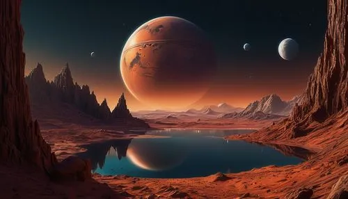 alien planet,barsoom,red planet,alien world,planet mars,arrakis,Conceptual Art,Sci-Fi,Sci-Fi 01