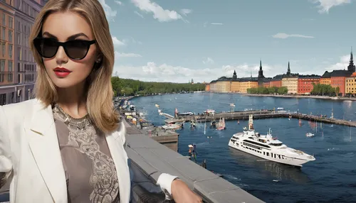 aviator sunglass,scandinavian style,hanseatic city,girl on the boat,image manipulation,travel woman,image editing,globe trotter,passenger ship,digital compositing,women fashion,girl on the river,turku,scandinavian,menswear for women,web banner,scandinavia,bussiness woman,fashion street,petersburg,Conceptual Art,Fantasy,Fantasy 02