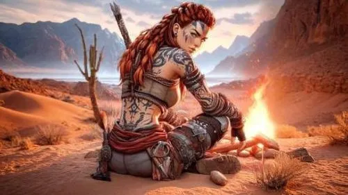 mahadev,warrior woman,female warrior,gotrek,mervat,aloy