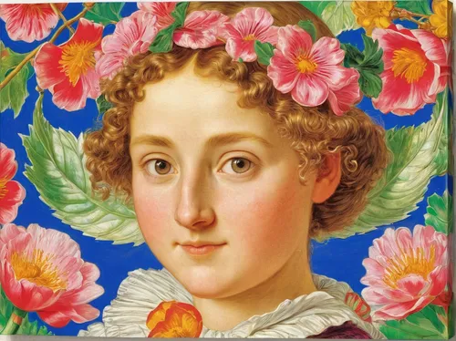 girl in flowers,flora,portrait of a girl,floral ornament,bella rosa,girl in a wreath,flowers png,portrait of a woman,flower painting,raffaello da montelupo,botticelli,floral wreath,floral garland,girl picking flowers,floral greeting card,barberini,rosa curly,wreath of flowers,bornholmer margeriten,portrait of christi,Illustration,Japanese style,Japanese Style 01