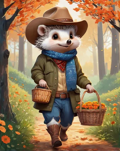 virginia opossum,common opossum,autumn theme,opossum,farmer in the woods,autumn background,autumn icon,fall animals,squirell,ferret,autumn chores,autumn walk,north american raccoon,cowboy beans,autumn day,autumn mood,park ranger,pilgrim,child fox,apple picking,Illustration,Japanese style,Japanese Style 04