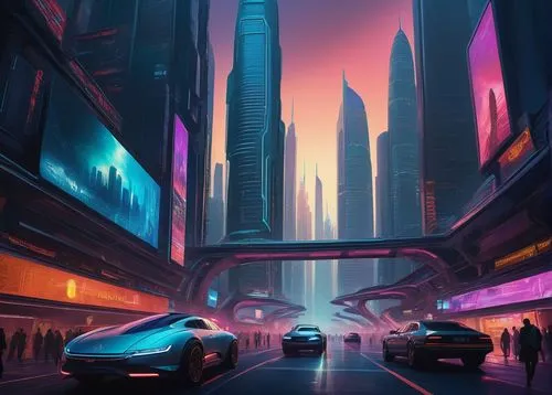 futuristic landscape,futuristic,cybercity,cityscape,cyberpunk,futuristic car,cybertown,metropolis,dystopian,colorful city,cyberport,futuregen,hypermodern,futurist,urban,futurism,dystopias,fantasy city,futuristic architecture,futurists,Illustration,Paper based,Paper Based 21