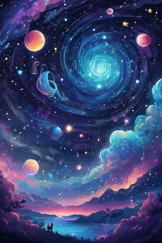 galaxy,universe,fairy galaxy,starscape,space art,the night sky,colorful stars,the universe,night sky,astronomy,cosmos,astronomical,galaxy collision,cosmos field,astronomer,space,star sky,vast,nightsky,falling stars,Conceptual Art,Sci-Fi,Sci-Fi 30