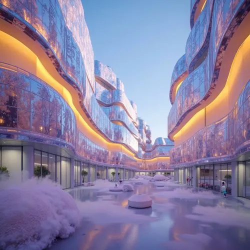 snowhotel,ice planet,snowville,futuristic art museum,futuristic landscape,cybertown,infinite snow,fantasy city,cybercity,ice castle,ocad,graecorum,3d render,skyways,ice wall,virtual landscape,berczy,futuristic architecture,ice curtain,morphosis