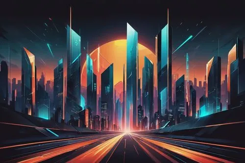 futuristic landscape,verge,cybercity,neon arrows,digitalism,transistor,mobile video game vector background,tron,synth,cyberworld,jablonsky,art deco background,polara,homeworld,space art,extrasolar,cityscape,cybertron,metropolis,background abstract,Unique,Design,Logo Design