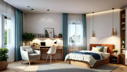 modern room,bedroom,3d rendering,interior decoration,home interior,danish room,Photography,General,Realistic