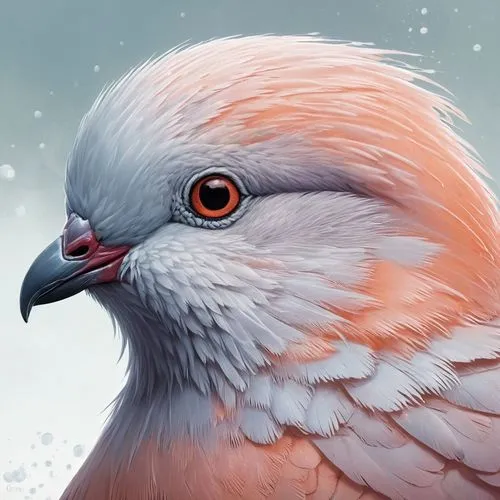 pink and grey cockatoo,galah,plumed-pigeon,cockatoo,rose-breasted cockatoo,white grey pigeon,bird illustration,pink robin,feral pigeon,bird painting,wild pigeon,scheepmaker crowned pigeon,pink quill,antarctic bird,eagle illustration,passenger pigeon,field pigeon,bird pigeon,domestic pigeon,fantail pigeon,Conceptual Art,Fantasy,Fantasy 17