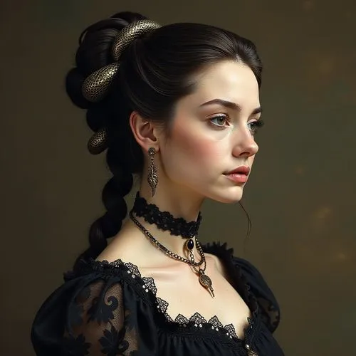 victorian lady,fantasy portrait,leighton,romantic portrait,noblewoman,duchesse