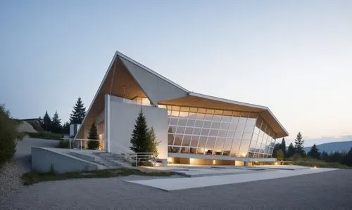  ,a modern structure that stands on the side of a hill,snohetta,ski facility,house in the mountains,house in mountains,bjarke,bohlin,Photography,General,Realistic