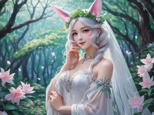 faerie,elven flower,ostara,spring unicorn,lilac blossom,flower fairy,lily of the field,springtime background,spring background,fairy forest,elven forest,elven,garden fairy,fantasy portrait,fairy,fairie,galadriel,lilly of the valley,fantasy picture,white blossom,Conceptual Art,Daily,Daily 31