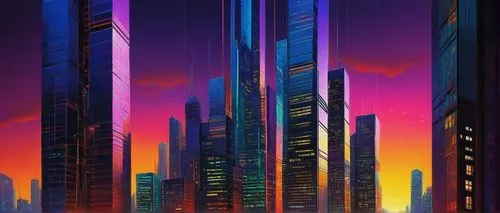 skyscrapers,cityscape,futuristic landscape,cybercity,skyscraper,metropolis,the skyscraper,coruscant,cyberpunk,supertall,cybertown,city skyline,high rises,highrises,skyline,skyscraping,ctbuh,colorful city,urban towers,futuristic,Illustration,Realistic Fantasy,Realistic Fantasy 32