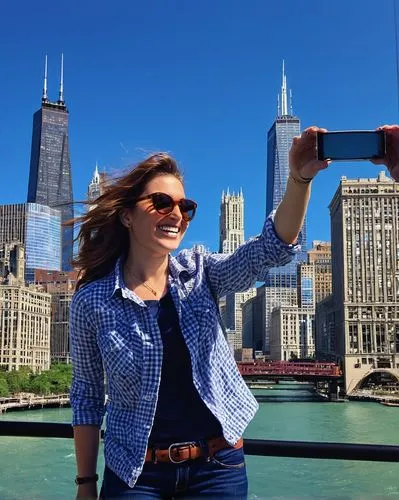 touristy,touristed,chicagoan,chicago,woman holding a smartphone,tourist,dominczyk,navy pier,girl making selfie,benoist,chicago skyline,turista,taking photos,intourist,a girl with a camera,sears tower,touristic,bizinsider,taking photo,taking picture,Conceptual Art,Sci-Fi,Sci-Fi 01