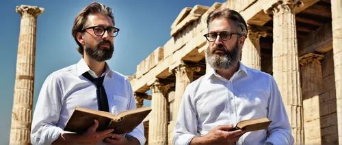 erechtheion,celsus library,baalbek,theologians,caryatids,tragedians,herodium,dougga,parthenos,elefteriades,pylades,erechtheus,baalbeck,ephesus,philosophers,foro romano,apostles,pausanias,classicists,peloponnesians,Illustration,Realistic Fantasy,Realistic Fantasy 35