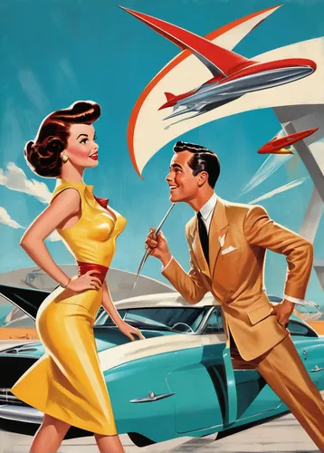 edsel,edsel citation,edsel bermuda,edsel corsair,retro 1950's clip art,edsel pacer,edsel ranger,tail fins,car dealer,buick super,vintage illustration,chrysler airflow,packard caribbean,vintage man and woman,atomic age,general aviation,douglas aircraft company,flight attendant,hudson hornet,mercury,Illustration,Retro,Retro 12