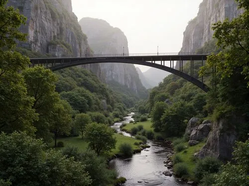 gorges of the danube,danube gorge,chmarossky viaduct,rivendell,scenic bridge,hanging bridge,gorges,viaduc,viaduct,cabrales,viaducts,sweeping viaduct,viaducto,canyon,the valley of the,asturias,suspension bridge,bernales,puentes,decebal