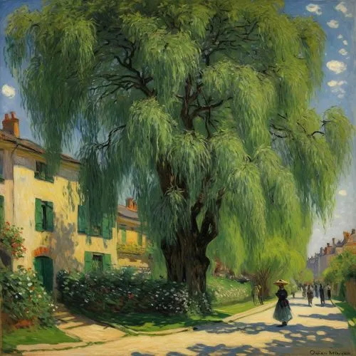 pissarro,tuxen,ferenczy,sisley,ausley,weeping willow,sedlacek,guillaumin,willows,tree-lined avenue,impressionism,girl with tree,monet,laporte,luhe,arborio,marchment,mirabeau,marquet,primavera,Art,Artistic Painting,Artistic Painting 04