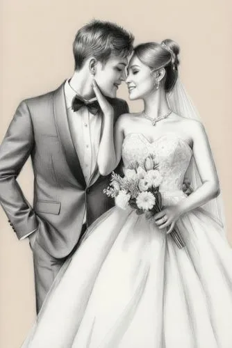 wedding couple,maxon,wedded,bridewealth,wedding frame,silver wedding,Illustration,Black and White,Black and White 30