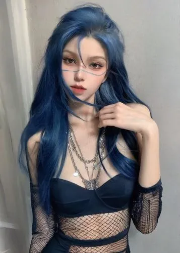 bjd,karou,mmd,blue hair,female doll,coraline