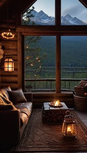 the cabin in the mountains,coziness,coziest,front porch,porch swing,house in the mountains,warm and cozy,cabin,denali,fire place,chalet,summer cottage,lodge,cabana,small cabin,rustic aesthetic,cozily,house in mountains,beautiful home,idyllic,Illustration,Japanese style,Japanese Style 14