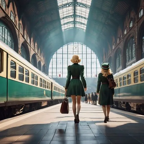 the girl at the station,green train,darjeeling,vintage boy and girl,vintage man and woman,train station,bremen,travel woman,french train station,the train station,international trains,berlin central station,the bavarian railway museum,train,last train,train of thought,long-distance train,passengers,travelers,world travel,Photography,General,Realistic