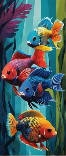 ornamental fish,discus fish,aquarium decor,fishes,tropical fish,school of fish,aquarium inhabitants,fish collage,fighting fish,aquarium fish,coral reef fish,diamond tetra,aquarium fish feed,fish in water,underwater fish,two fish,wrasses,aquaculture,freshwater fish,underwater background,Art,Artistic Painting,Artistic Painting 45