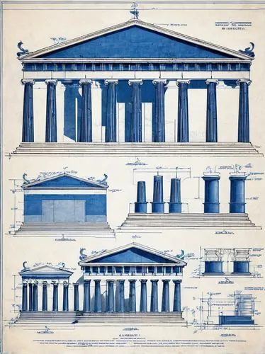 doric columns,palladian,erechtheion,greek temple,the parthenon,pediments,parthenon,blueprint,palladio,columns,paestum,neoclassical,glyptothek,blueprints,zappeion,colonnaded,pilasters,doric,pediment,colonnades,Unique,Design,Blueprint