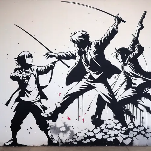 stencil,silhouette art,wall sticker,wall art,swordsmen,graffiti art,grafitti,assassins,art silhouette,streetart,graffiti,mural,ninjas,boruto,wall painting,grafiti,kenjutsu,street art,urban street art,shinobi,Conceptual Art,Graffiti Art,Graffiti Art 12