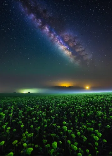 Fog moves around a field as the milky way galaxy rises higher in the sky. This was taken near the Iowa and Missouri border in some of the darkest skies in the entire midwest. The only evidence of ligh