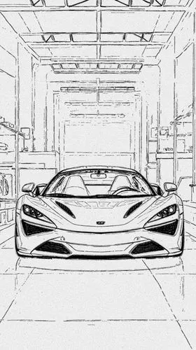 illustration of a car,maclaren,rimac,italdesign,spaceframe,drivespace,porsche 918,balboni,muscle car cartoon,lagonda,ford gt 2020,sketchup,carmaking,coachbuilding,sportscar,car drawing,spaceship,mono-line line art,car showroom,vanishing point,Design Sketch,Design Sketch,Black and white Comic