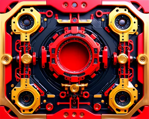 red matrix,mechanical puzzle,robot eye,engine block,univalve,cog,base plate,red motor,gearbox,wheel hub,cogwheel,valves,sprocket,black-red gold,the bezel,cylinder block,radial,half gear,hub gear,detector,Conceptual Art,Sci-Fi,Sci-Fi 03