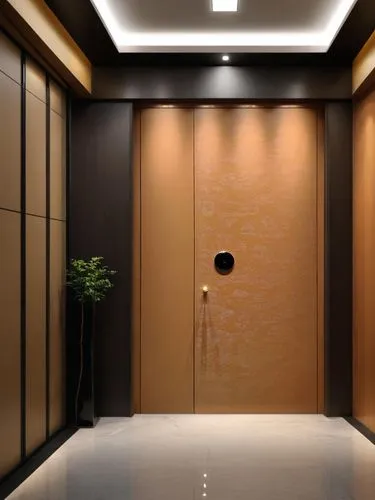 中国现代极简大平层玄关的入户场景，超写实，16K分辨率,room door,metallic door,hinged doors,levator,dumbwaiter,recessed,search interior solutions,elevators,door,elevator,washroom,hallway space,doorframe,the door,wooden door,hot