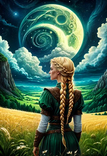 seregil,reynir,ellinor,glorfindel,fantasy portrait,aurora