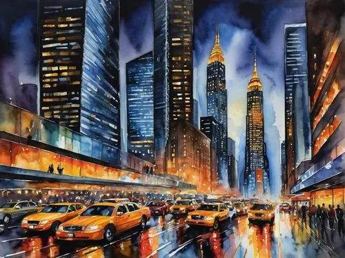 cityscape,skyscrapers,cityscapes,city scape,metropolis,world digital painting,city at night,lumpur,colorful city,oil painting on canvas,art painting,the city,oil pastels,kinkade,1 wtc,wallstreet,financial district,capcities,wall street,city cities,Illustration,Paper based,Paper Based 24