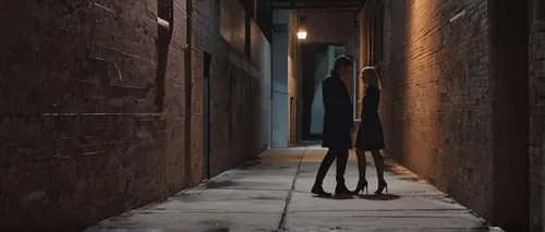 Compose a dialogue between Madison Headrick and a mysterious stranger in a dimly lit alley.,alleyway,alley,blind alley,scythe,slender,old linden alley,narrow street,hanged,walking man,creepy doorway,g