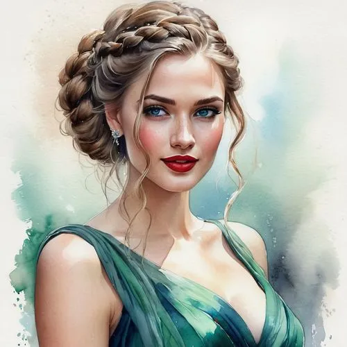 elsa,updo,braid,french braid,fantasy portrait,braids,romantic portrait,princess leia,celtic queen,chignon,digital painting,katniss,braided,braiding,world digital painting,cg artwork,girl in a long dress,fantasy art,young woman,girl portrait,Conceptual Art,Fantasy,Fantasy 12