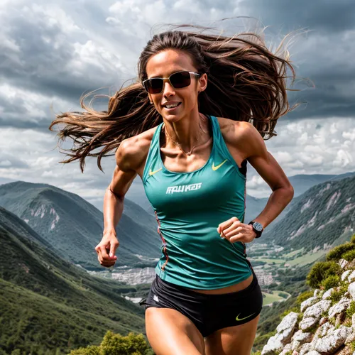  she is very beautiful and She
 is focused on the race and British woman,
 sex runner girl and long hair, beautiful,
 slim body, exotic, glasses, full body, ,female runner,run uphill,sprint woman,trai