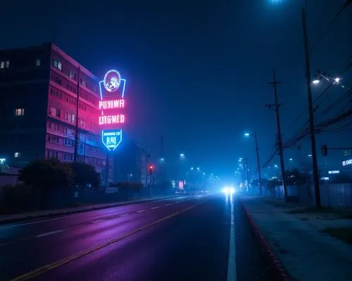 neon sign,polara,vapor,noncorporate,motel,night highway