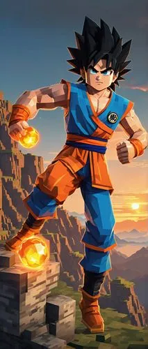 son goku,goku,dragon ball,monsoon banner,dragonball,dragon ball z,kame sennin,stone background,naruto,takikomi gohan,fire background,dusk background,game illustration,diwali banner,nimbus,dragon slayers,cg artwork,2d,action-adventure game,dragon slayer,Unique,Pixel,Pixel 03