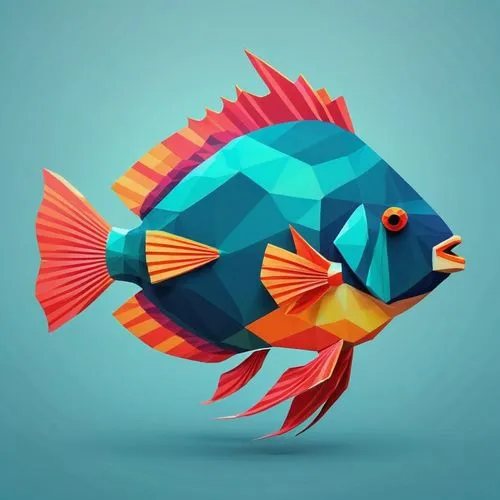 snapfish,poisson,guardfish,fish in water,fish,blue fish,Unique,3D,Low Poly