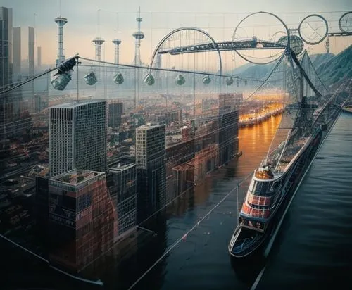 cable car,cable cars,sky train,cablecar,tiger and turtle,cable railway,skyway,gondola lift,cableway,the transportation system,tram car,skytrain,photo manipulation,aerial passenger line,transportation 