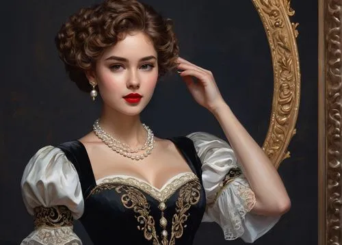 victorian lady,victorian style,victorian fashion,miss circassian,the victorian era,vintage woman,romantic portrait,vintage makeup,evening dress,ball gown,pearl necklace,dressmaker,bridal jewelry,vintage female portrait,jane austen,fantasy portrait,bodice,ladies pocket watch,venetia,aristocrat,Unique,Design,Character Design