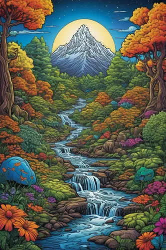 kamchatka,fall landscape,autumn mountains,autumn landscape,fuji,annapurna,mountain scene,mount saint helens,mushroom landscape,mountain landscape,colored pencil background,mount st helens,rainier,mount taranaki,river landscape,fuji mountain,cascades,mount fuji,nature landscape,mt fuji,Illustration,Black and White,Black and White 14